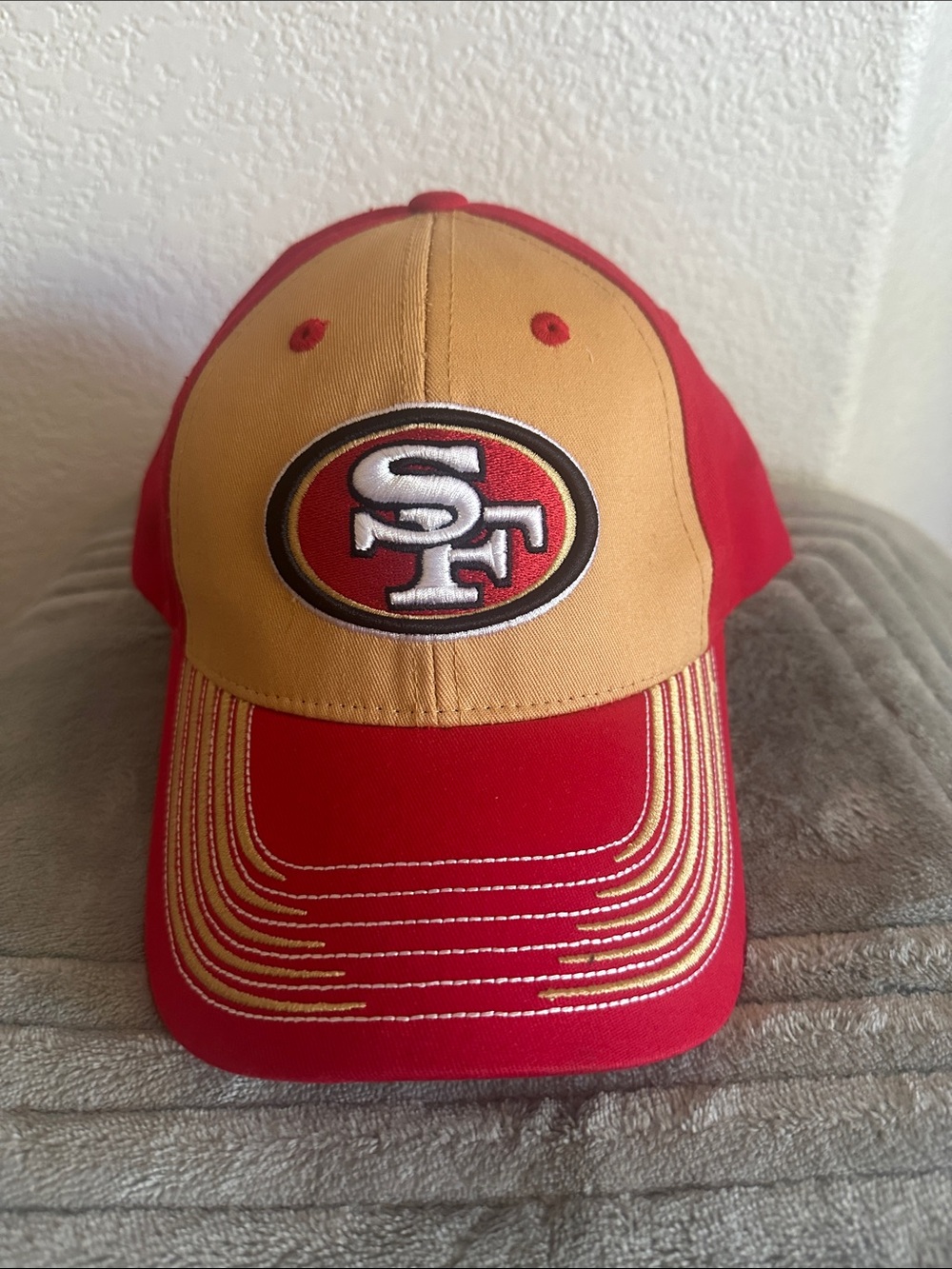 NFL Team Apparel -  San Francisco 49ers Red and Gold Baseball Cap